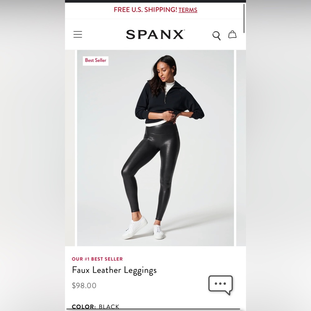 Spanx Faux Leather Leggings - Size Small